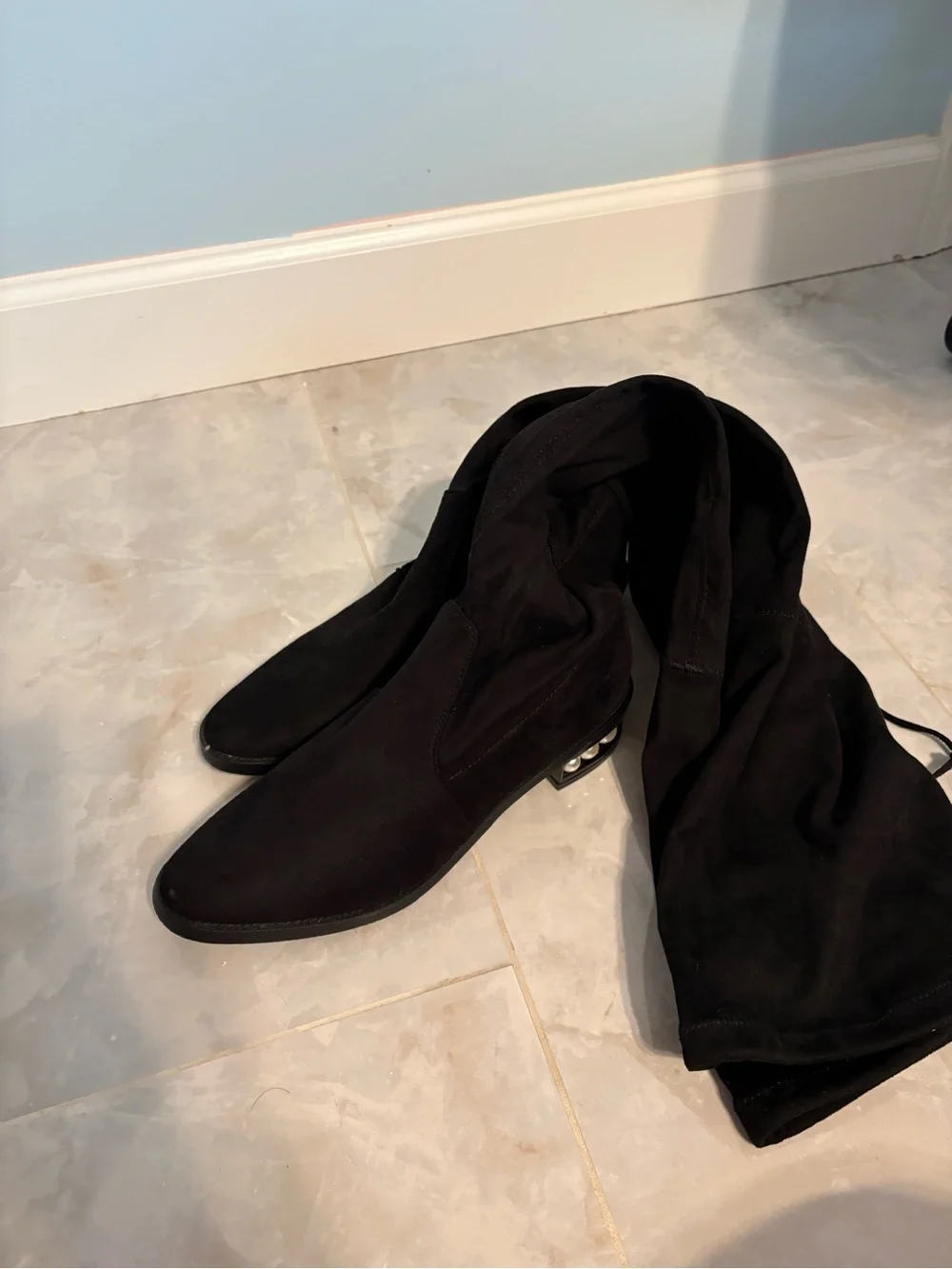 Catherines Black Over-the-Knee Suede Boots